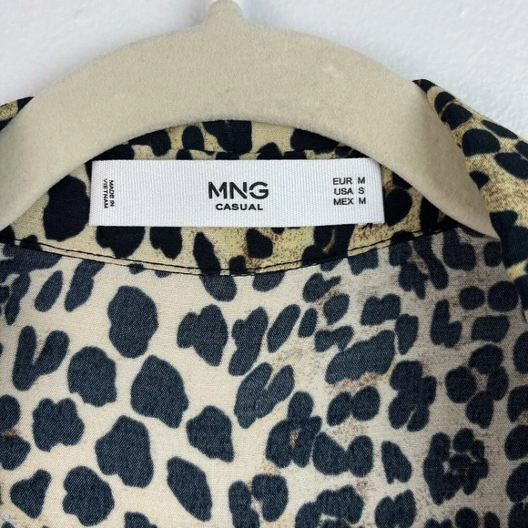 MNG Casual Leopard Print Open Front Jacket Womens S Oversized Lagenlook Mobwife - Picture 7 of 10